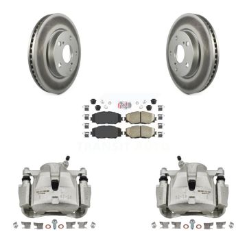Front Brake Caliper Coat Rotors & Ceramic Pad Kit For Toyota RAV4 Prius V Scion xB Lexus KCG-100356N