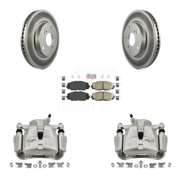 Front Brake Caliper Coat Rotors & Ceramic Pad Kit For Toyota RAV4 Prius V Scion xB Lexus KCG-100357N