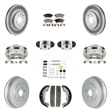 Front Rear Brake Caliper Coat Rotor Drum Ceramic Pad Shoes Cylinder Kit (11Pc) For Cruze KCG-100358T