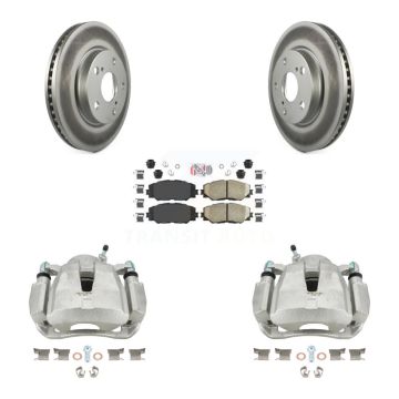 Front Disc Brake Caliper Coated Rotors And Ceramic Pads Kit For Toyota RAV4 LE KCG-100360N