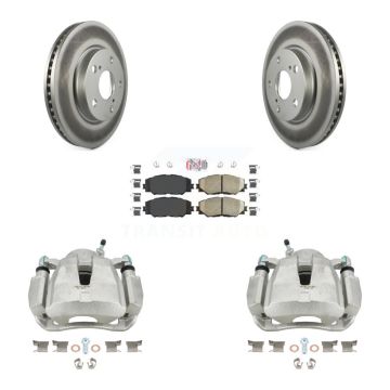 Front Disc Brake Caliper Coated Rotors And Ceramic Pads Kit For Toyota RAV4 LE KCG-100361N