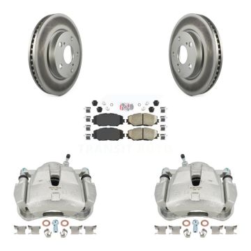Front Disc Brake Caliper Coated Rotors And Ceramic Pads Kit For 2014-2015 Toyota RAV4 LE KCG-100362N