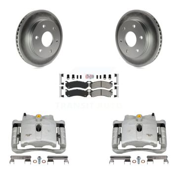 Front Brake Caliper Coat Rotor Semi-Metallic Pad Kit For Chevrolet GMC Silverado 1500 XL KCG-100367N