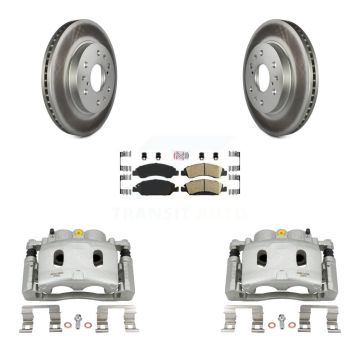 Front Brake Caliper Coat Rotor & Ceramic Pad Kit For Chevrolet GMC Silverado 1500 Sierra KCG-100368N
