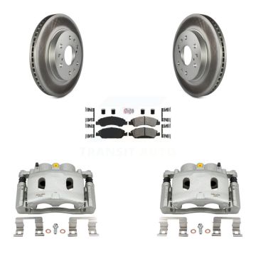 Front Brake Caliper Coat Rotor Semi-Metallic Pad Kit For Chevrolet GMC Silverado 1500 XL KCG-100370N