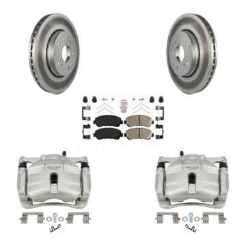 Front Disc Brake Caliper Coated Rotors And Ceramic Pads Kit For 2010-2013 Suzuki Kizashi KCG-100376N