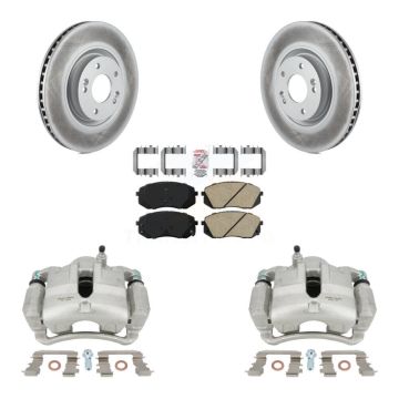 Front Disc Brake Caliper Coated Rotors And Ceramic Pads Kit For Hyundai Tucson KCG-100378N