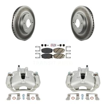 Front Disc Brake Caliper Coated Rotors And Ceramic Pads Kit For Hyundai Elantra KCG-100388N