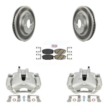 Front Disc Brake Caliper Coated Rotor And Ceramic Pad Kit For Kia Forte Koup Forte5 2.0L KCG-100391N