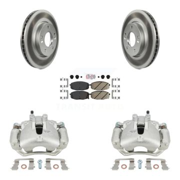 Front Disc Brake Caliper Coated Rotor And Ceramic Pad Kit For Kia Forte Koup Forte5 2.0L KCG-100392N