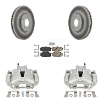 Front Disc Brake Caliper Coated Rotors And Ceramic Pads Kit For Kia Forte5 2.0L KCG-100393N