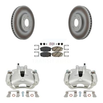 Front Disc Brake Caliper Coated Rotors And Ceramic Pads Kit For Kia Forte5 2.0L KCG-100394N