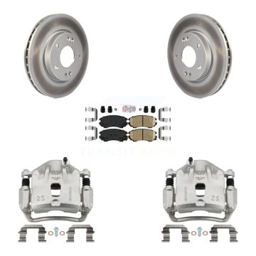 Front Disc Brake Caliper Coated Rotors And Ceramic Pads Kit For Hyundai Elantra KCG-100395N