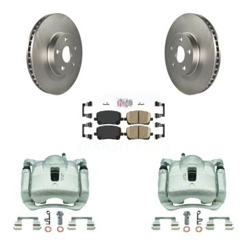 Front Brake Caliper Coat Rotors & Ceramic Pad Kit For Toyota Corolla Matrix Pontiac Vibe KCG-100397N
