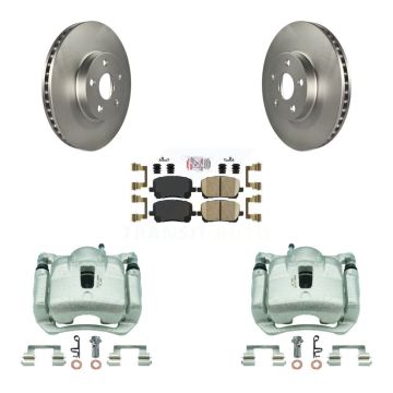Front Brake Caliper Coat Rotors & Ceramic Pad Kit For Toyota Corolla Matrix Pontiac Vibe KCG-100398N