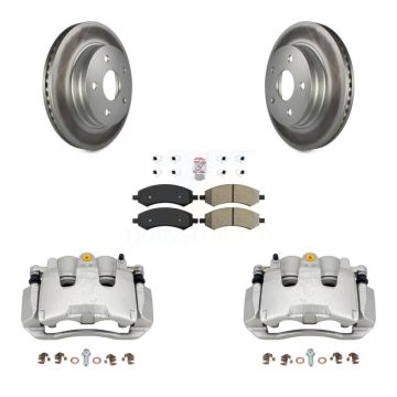 Front Brake Caliper Coat Rotors & Semi-Metallic Pad Kit For Chrysler Aspen Dodge Durango KCG-100401N