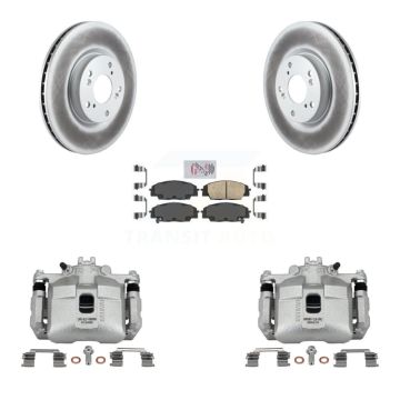 Front Disc Brake Caliper Coated Rotor And Ceramic Pad Kit For 2002-2006 Acura RSX Type-S KCG-100403N