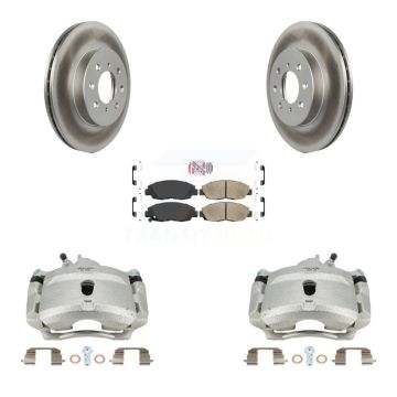 Front Disc Brake Caliper Coated Rotors And Ceramic Pads Kit For Honda Civic KCG-100406N