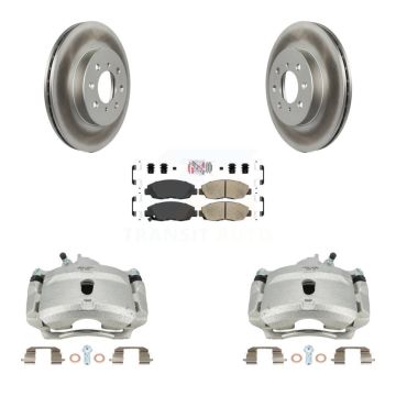 Front Disc Brake Caliper Coated Rotors And Ceramic Pads Kit For Honda Civic KCG-100407N