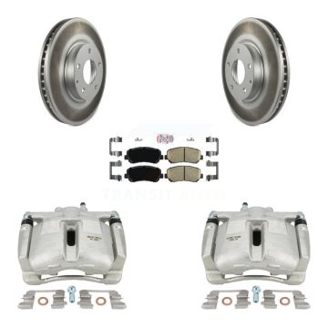 Front Disc Brake Caliper Coated Rotors And Ceramic Pads Kit For 2013-2015 Mazda CX-5 KCG-100410N