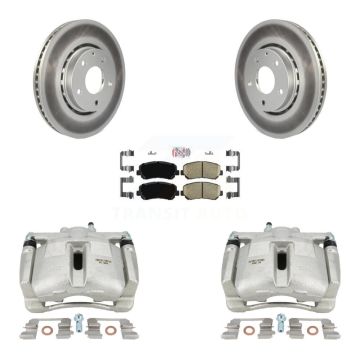 Front Disc Brake Caliper Coated Rotors And Ceramic Pads Kit For Mazda CX-5 KCG-100412N