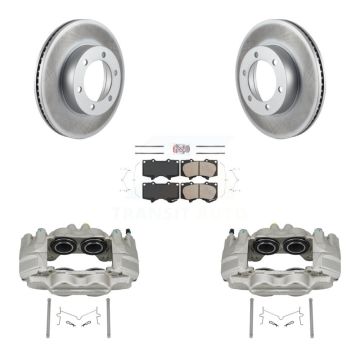 Front Brake Caliper Coat Rotor And Ceramic Pad Kit For Toyota Tundra With Casting # 13WG KCG-100415N