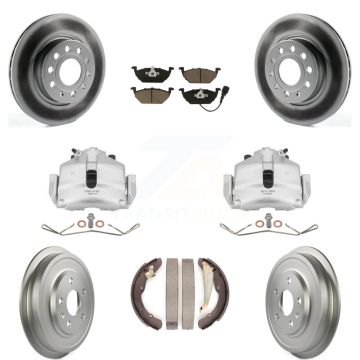 Front Rear Disc Brake Caliper Coat Rotor Drum Ceramic Pad Kit (8Pc) For Volkswagen Jetta KCG-100416C