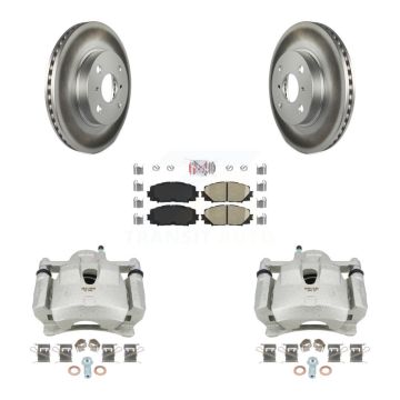 Front Disc Brake Caliper Coated Rotors And Ceramic Pads Kit For Toyota Yaris KCG-100417N