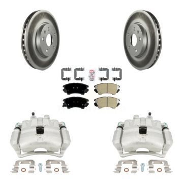 Front Disc Brake Caliper Coated Rotors And Semi-Metallic Pads Kit For Chevrolet Camaro KCG-100418N