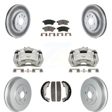 Front Rear Disc Brake Caliper Coat Rotors Drum Ceramic Pad Kit (8Pc) For Chevrolet Cruze KCG-100420C