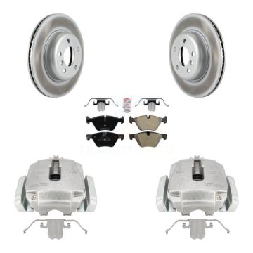 Front Disc Brake Caliper Coated Rotors And Semi-Metallic Pads Kit For BMW 528i xDrive KCG-100420N