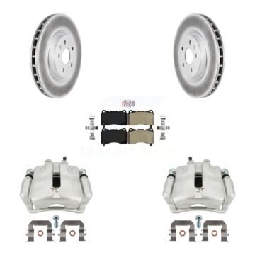 Front Disc Brake Caliper Coat Rotor Semi-Metallic Pad Kit For 2012-2013 Buick Regal 2.4L KCG-100427N
