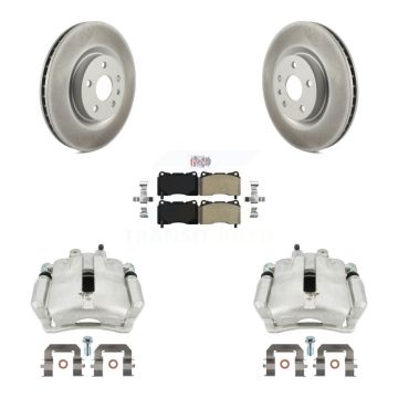 Front Disc Brake Caliper Coat Rotor Semi-Metallic Pad Kit For 2014-2017 Buick Regal 2.4L KCG-100429N