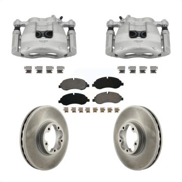 Front Disc Brake Caliper Coated Rotors And Semi-Metallic Pad Kit For Ford Transit-350 HD KCG-100429S