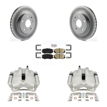 Front Brake Caliper Coat Rotor Ceramic Pad Kit For 11 Buick Regal With Solid Rear Rotors KCG-100431N