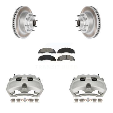Front Brake Caliper Coat Rotor And Semi-Metallic Pad Kit For Ford E-350 Super Duty E-250 KCG-100431S