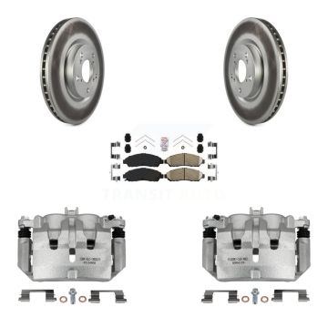 Front Disc Brake Caliper Coated Rotors And Ceramic Pads Kit For Acura MDX ZDX KCG-100433N