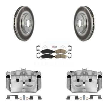 Front Disc Brake Caliper Coated Rotors And Ceramic Pads Kit For Acura MDX ZDX KCG-100434N
