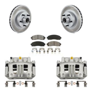 Front Brake Caliper Coat Rotor & Semi-Metallic Pad Kit For Ford Ranger Mazda B3000 B2300 KCG-100434S