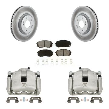 Front Brake Caliper Coat Rotor Semi-Metallic Pad Kit For 16 Hyundai Tucson From 05 08 15 KCG-100437S