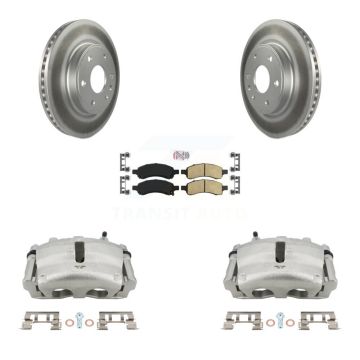 Front Brake Caliper Coat Rotors & Ceramic Pad Kit For GMC Acadia Buick Enclave Chevrolet KCG-100439N