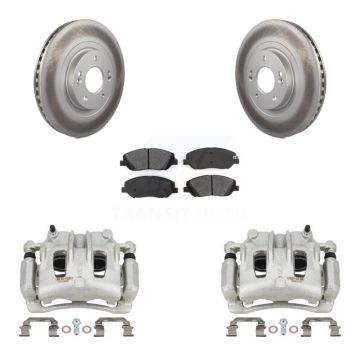 Front Disc Brake Caliper Coated Rotors And Semi-Metallic Pad Kit For Hyundai Santa Fe XL KCG-100439S