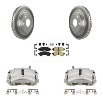 Front Brake Caliper Coat Rotors & Ceramic Pad Kit For GMC Acadia Buick Enclave Chevrolet KCG-100440N