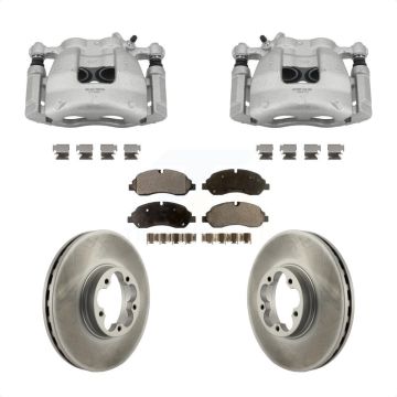 Front Disc Brake Caliper Coated Rotors And Semi-Metallic Pad Kit For Ford Transit-350 HD KCG-100440P