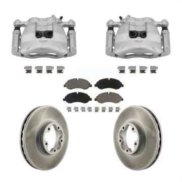 Front Disc Brake Caliper Coated Rotors And Ceramic Pads Kit For Ford Transit-350 HD KCG-100441C