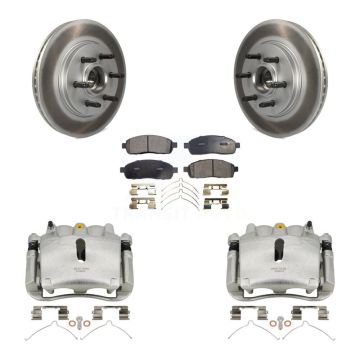 Front Brake Caliper Coat Rotors Semi-Metallic Pad Kit For Ford F-150 Lincoln Mark LT RWD KCG-100443P