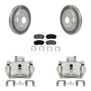 Front Disc Brake Caliper Coated Rotors And Semi-Metallic Pads Kit For Hyundai Sonata KCG-100443S