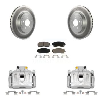 Front Disc Brake Caliper Coated Rotors And Ceramic Pads Kit For Dodge Charger KCG-100444C