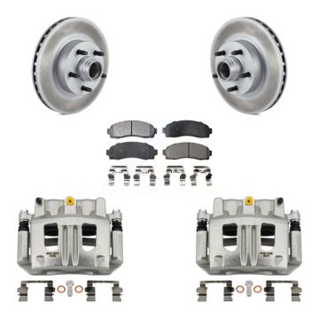 Front Brake Caliper Coat Rotor & Semi-Metallic Pad Kit For Ford Ranger Mazda B3000 B2300 KCG-100444P