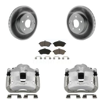 Front Disc Brake Caliper Coated Rotors And Ceramic Pads Kit For Mercedes-Benz C250 KCG-100448C